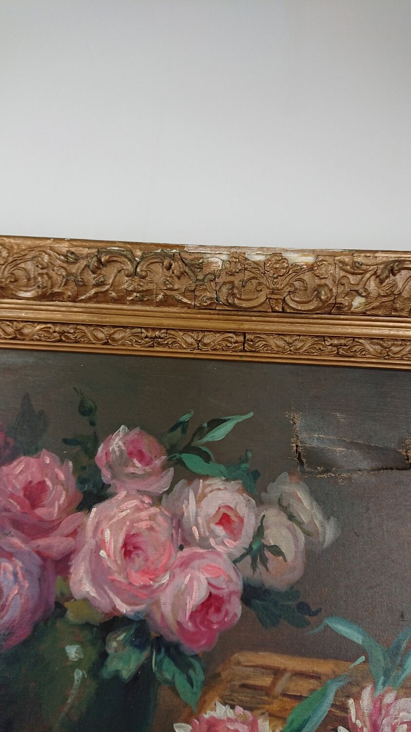 Tableau bouquet J. Vallet