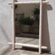 Large pink bamboo mirror 54x70cm