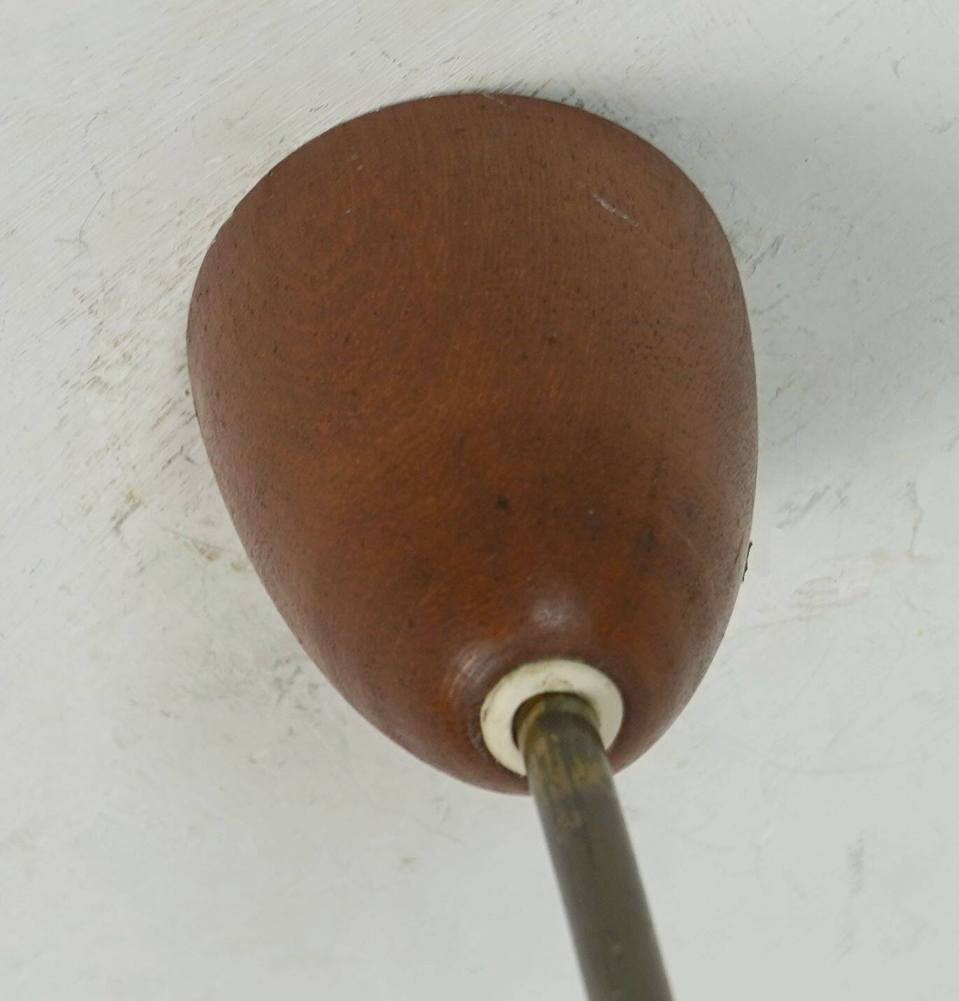 1960s mid century sputnik 8-light CHANDELIER teak brass glass ceiling light