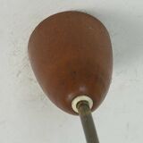 Lustre en teck, laiton et verre à 8 lumières de style sputnik des années 1960.