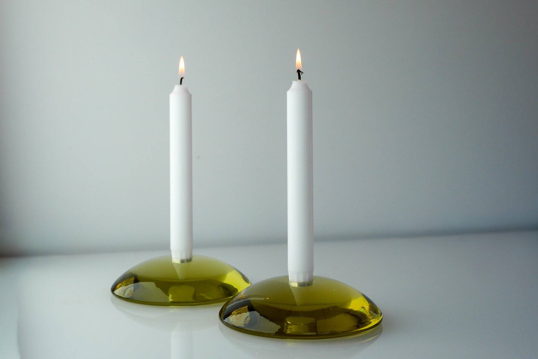 Glass candleholders by Anne Nilsson for Kosta, 2000s, set of 2