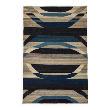 Kilim décoratif tribal contemporain 160 cm x 243 cm