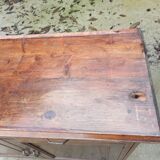 Low Parisian sideboard in solid wood 2 doors 2 drawers art deco handles