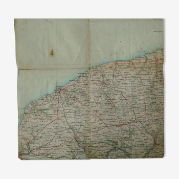 Old map Fécamp, Etretat, Yvetot