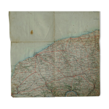 Old map of Fécamp, Etretat, Yvetot