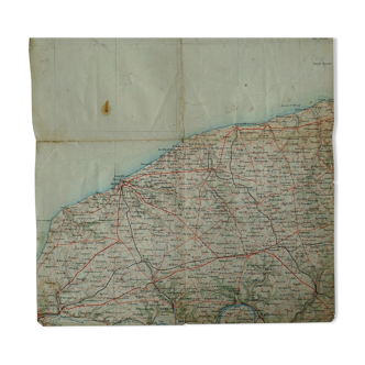 Old map Fécamp, Etretat, Yvetot