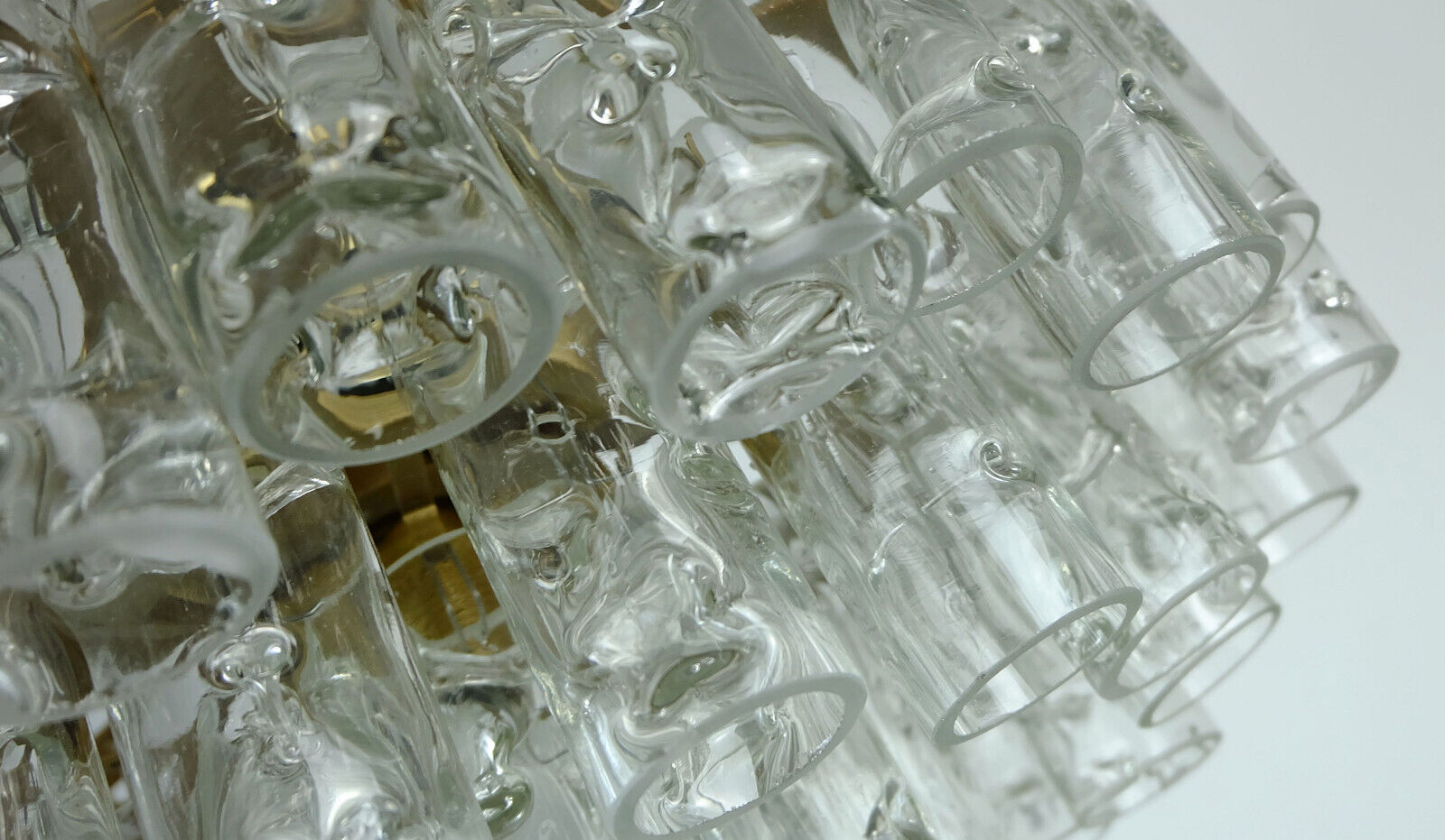 4-tier mid century chandelier with 62 glass tubes 60s