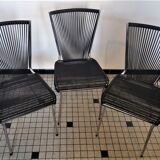 Set of black scoubidou chairs