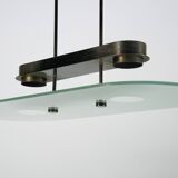 Lumi Milano Mid-Century Chandelier in Brass and Glass – Italy, 1970s