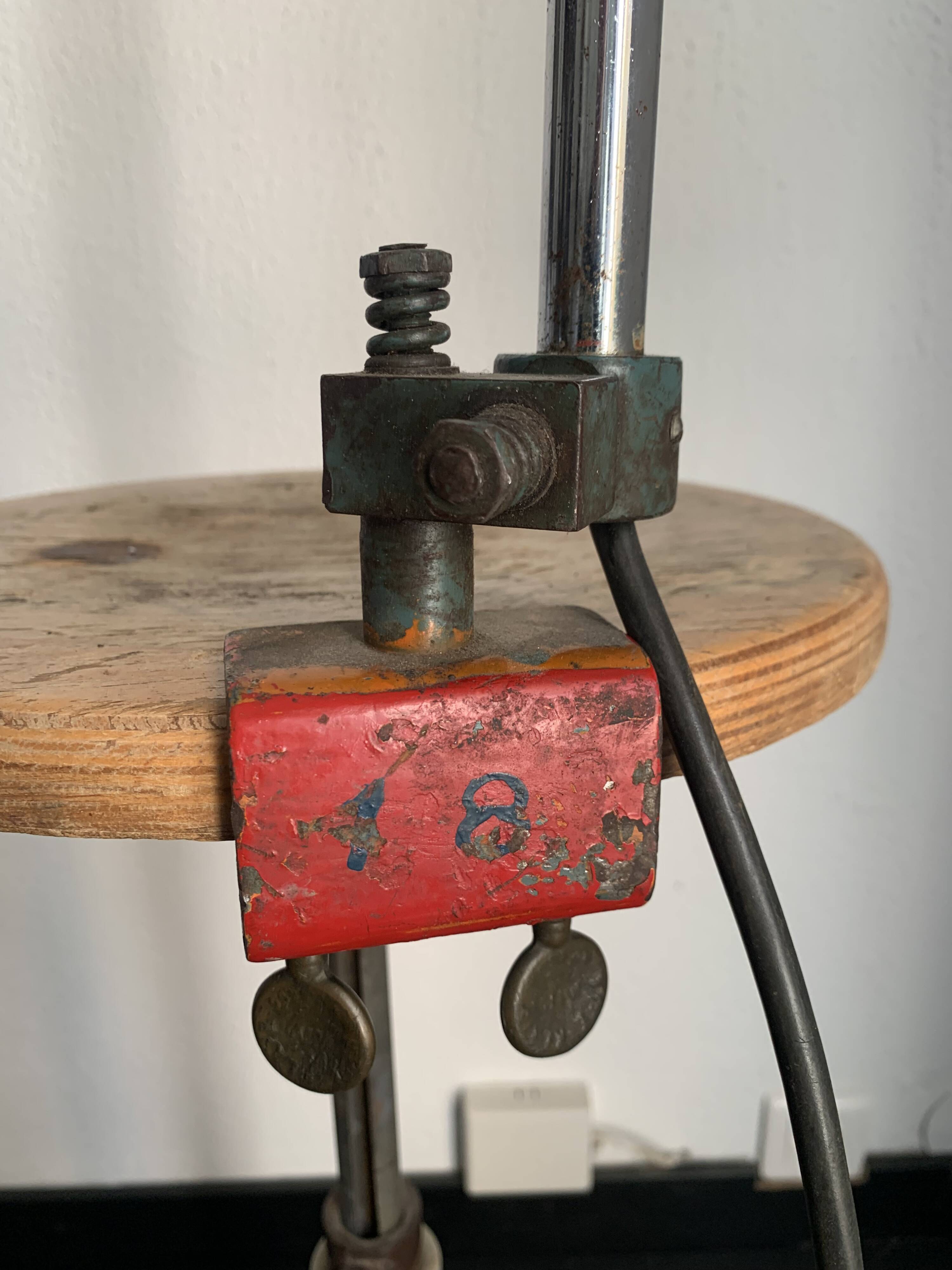 Vintage 1950s industrial workshop factory lamp KI-E-KLAIR - 80 cm