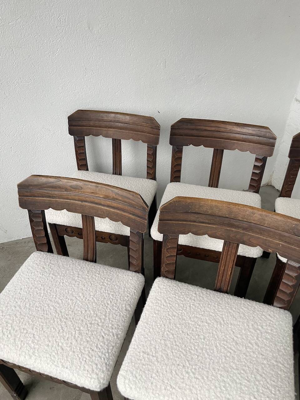 Set of 6 brutalist chairs from the 1940s
