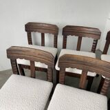 Set of 6 brutalist chairs from the 1940s