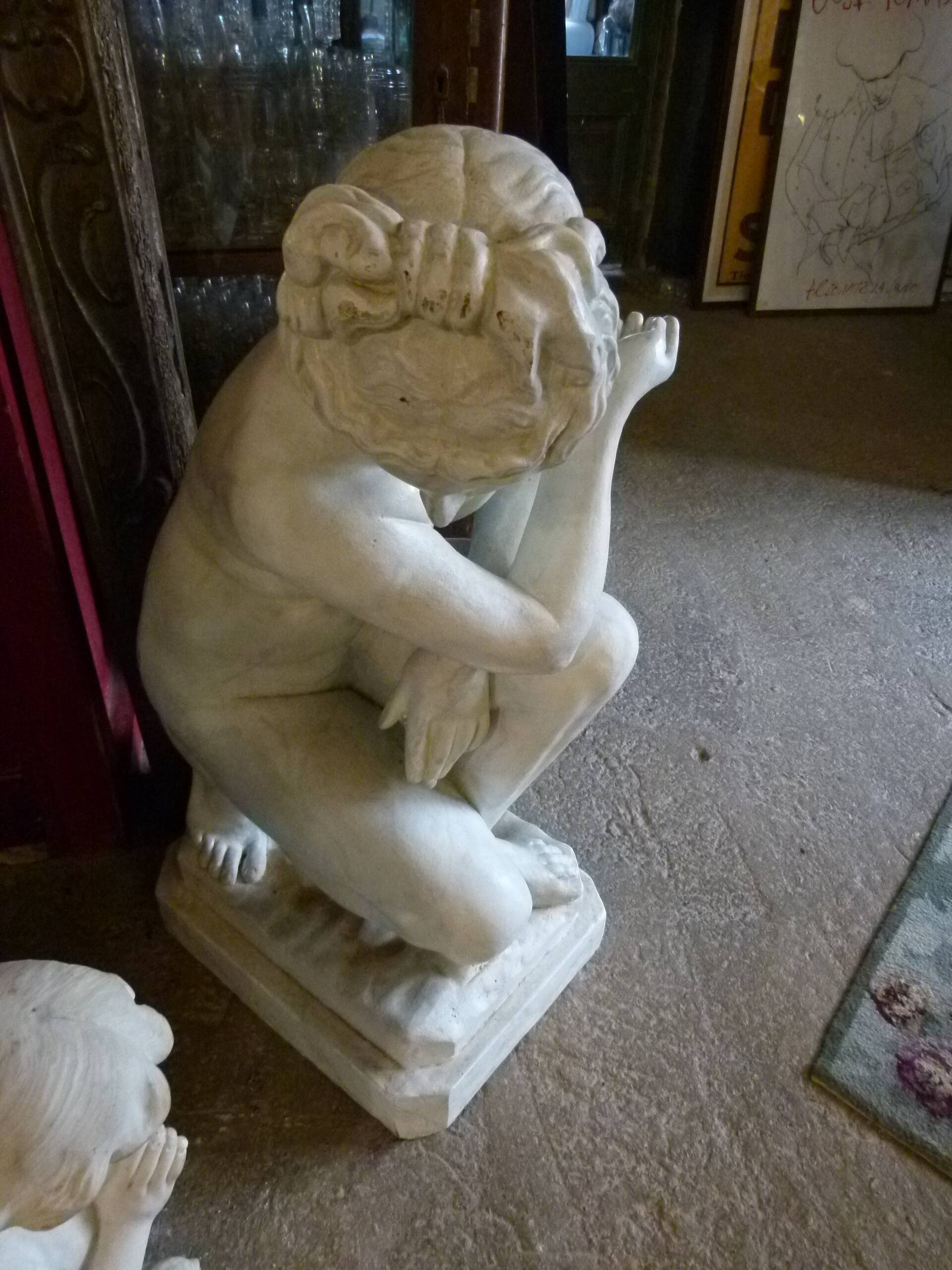 Painted bronze sculpture