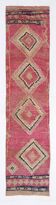 Red & Blue Tribal Vintage Runner Rug, 63x295Cm