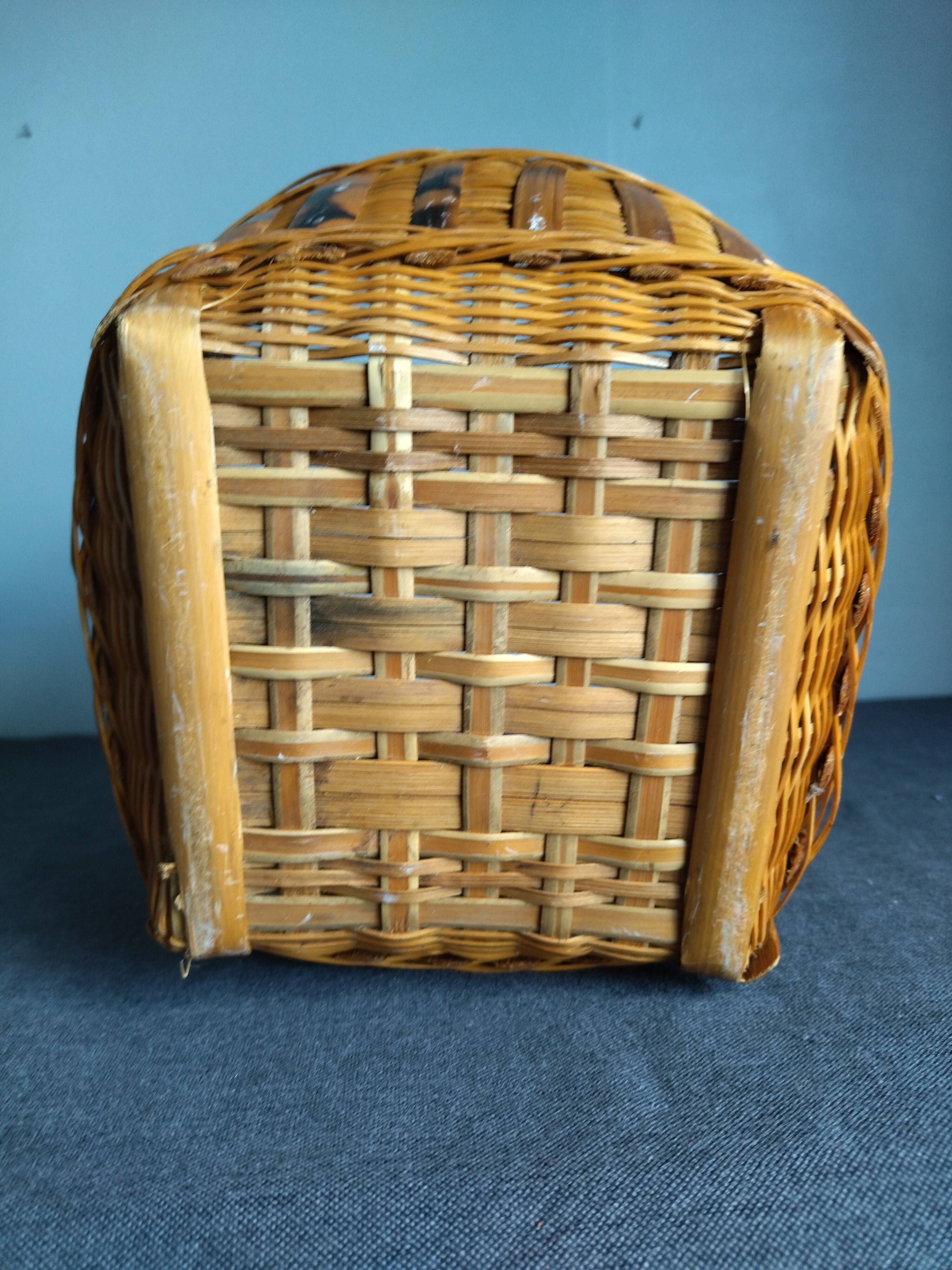Vintage rattan pot cover