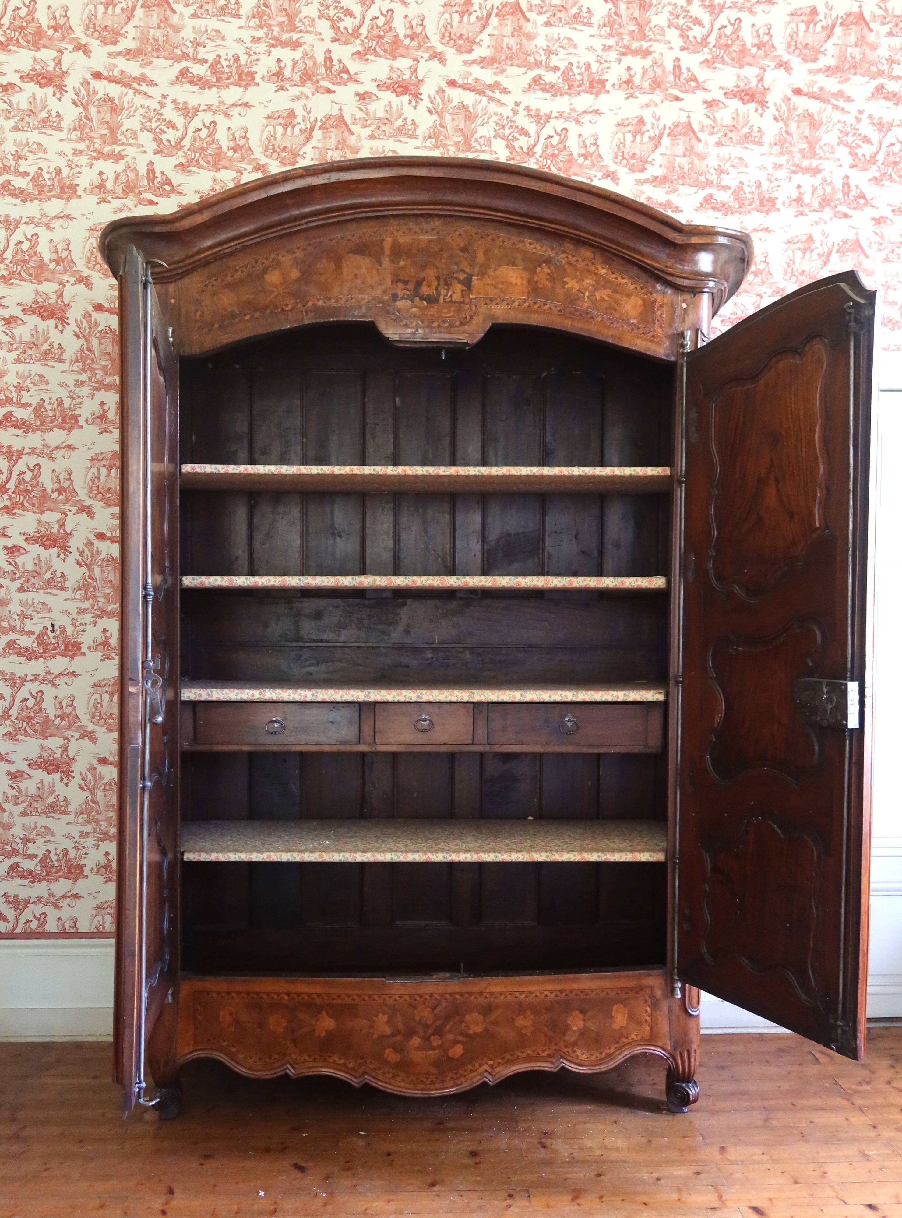 18th century curved Louis XV wardrobe