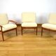 Armchairs forming a Danish bench by Grete Jalk, Glostrup edition, 1960.