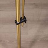 Lampadaire vintage années 70 en laiton doré à deux lumières design italien