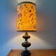 70s wooden chrome flower lamp