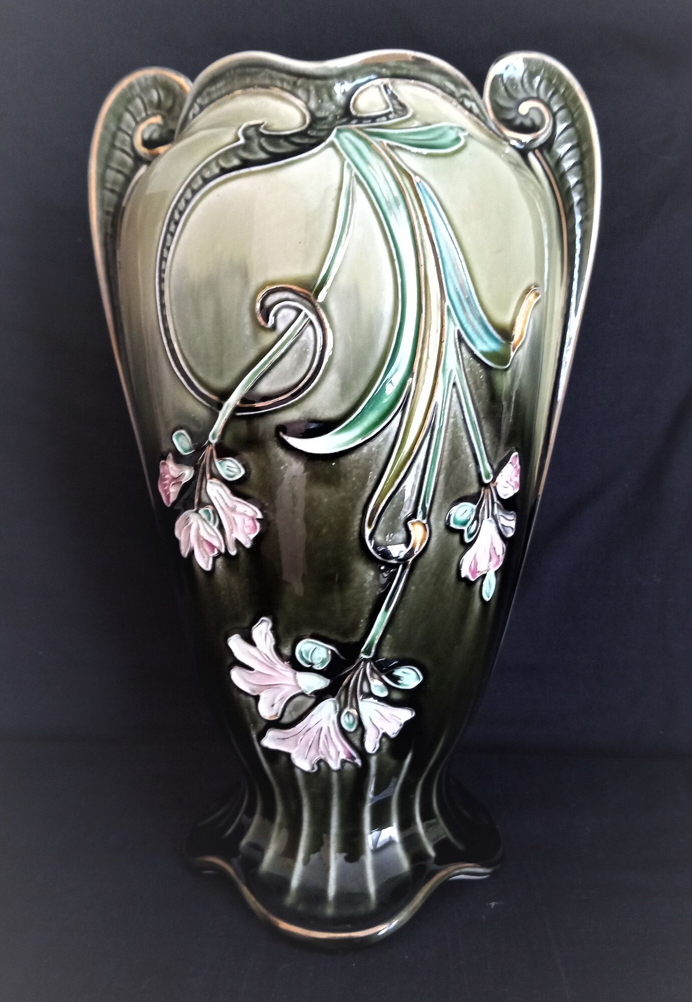 Gustave de Bruyn Art Nouveau earthenware vase by Fives Lille