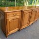 Light solid wood enfilade with Louis XV marquetry, 1950, 230cm.