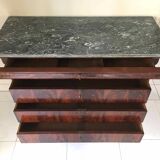 Commode XIXe Louis Philippe marbre sainte anne et noyer