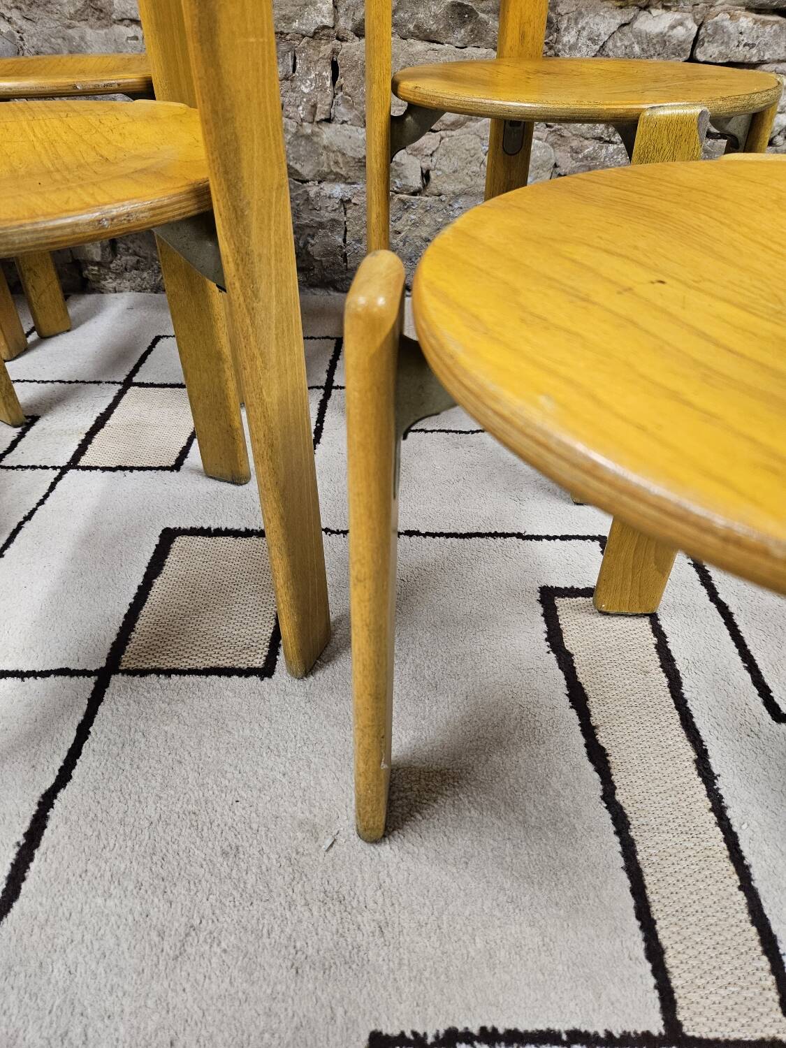 Lot of vintage bruno rey 1970" chairs