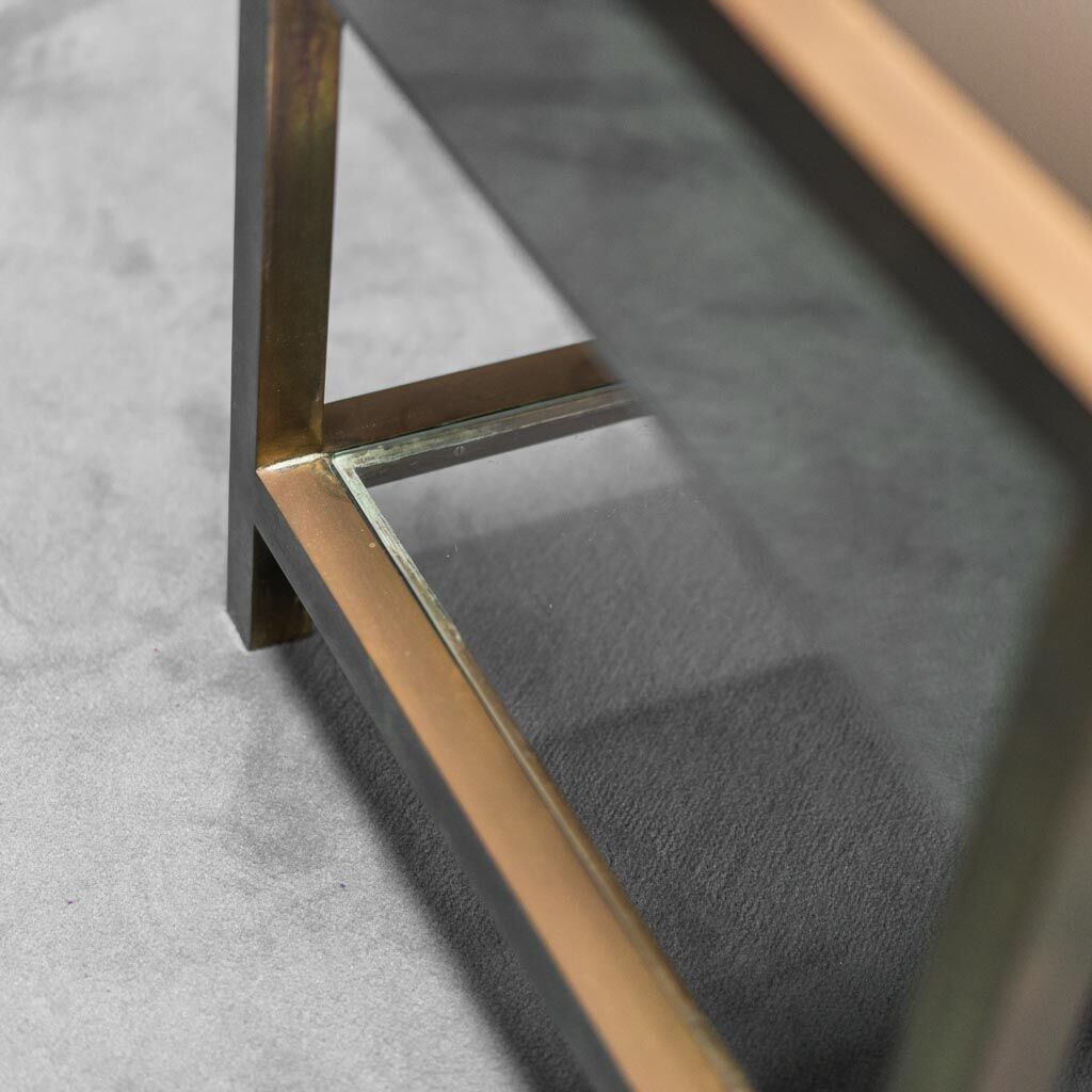 Pair of coffee tables in brass 70s vintage