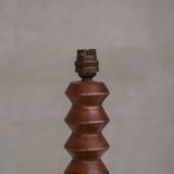 Deco Oak Turned Geometric Petite French Table Lamp