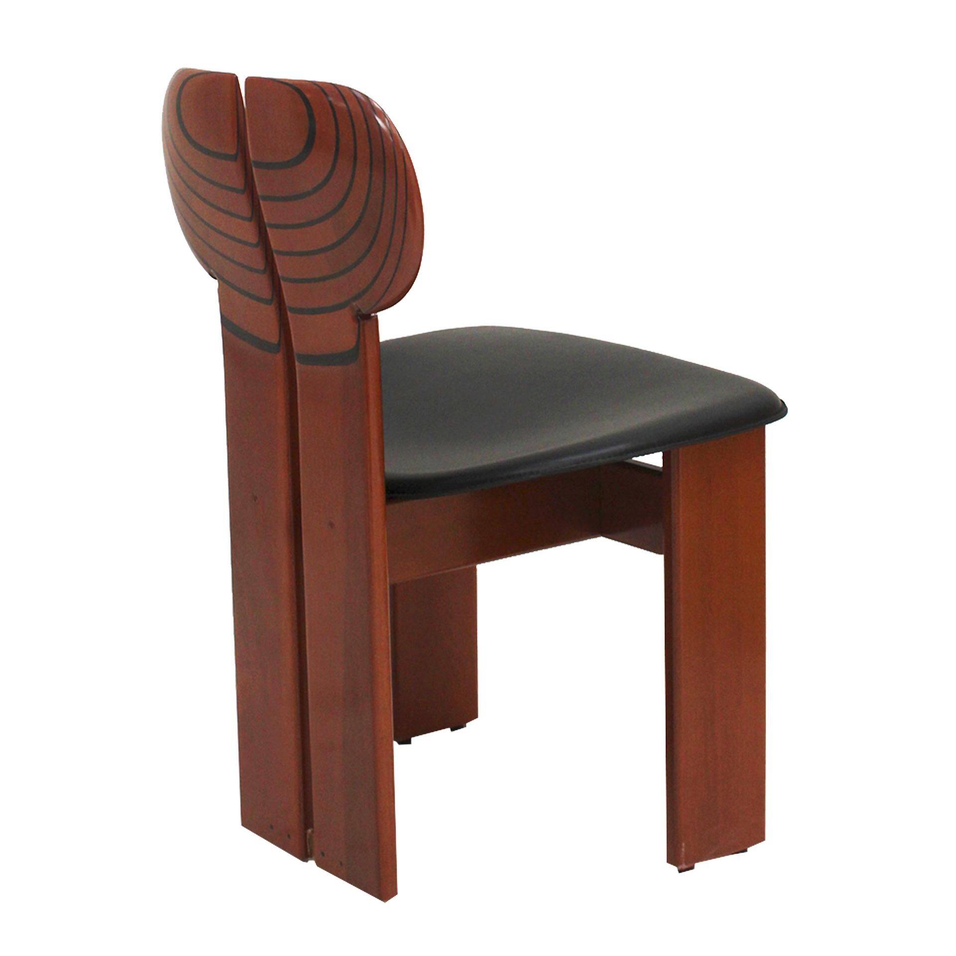 Original Africa Italian Dining Chairs Designed by Afra & Tobia Scarpa Maxalto