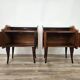 Walnut burl bedside tables with double glass top
