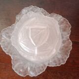 Glass candy box in cabbage shape - Portieux glassware signed