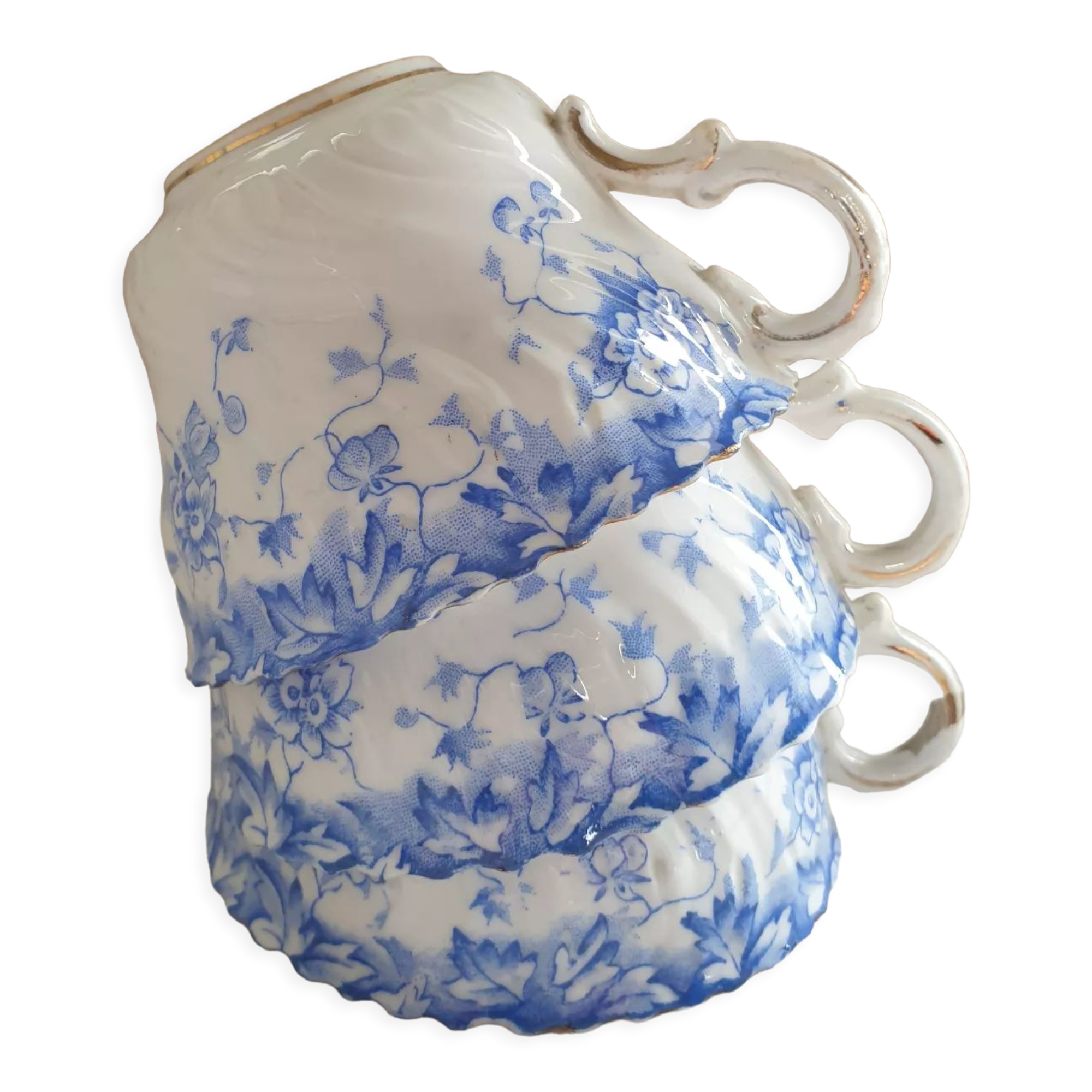 Trio of fine porcelain cups