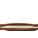 Mid-century wood and brass tray, Italy 1950s