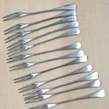 12 silver metal snail forks