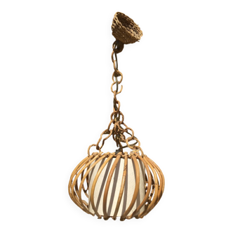 Vintage rattan pendant light