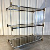 Mid-century shelf in Plexiglas and chrome
