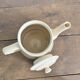 Antique ivory earthenware teapot – Art Deco style – 1930s/50s