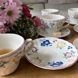 English flower porcelain tea service 6 people