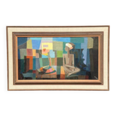 Original Oil on Swedish Panel – "The Snake Charmer" by Ragnar Ring (1908–1999) – Signed – Vintage and Framed – 38 × 60 cm (15" × 23.6")