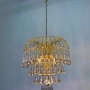 Four-tier cascade teardrop chandelier by Venini, Murano glass, Italy 1970s