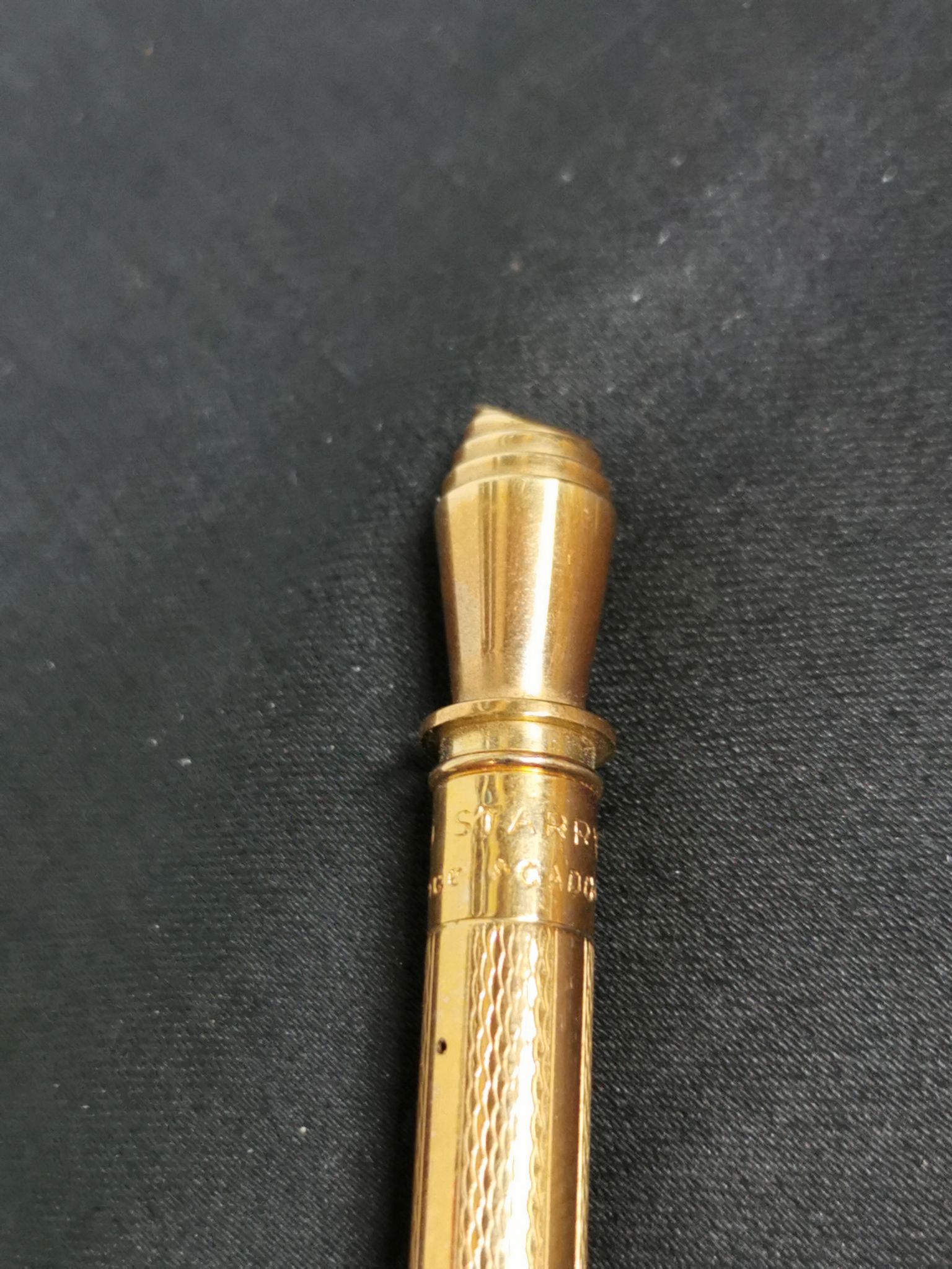 Règle stylo coupe papier plaquée or - nécessaire de bureau vintage gold starry