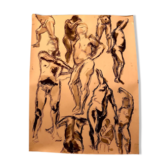 Original drawing study of nudes