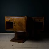 Vintage wooden bedside tables, Italy, 1950s, set of 2.