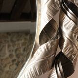 Miroir biseauté circulaire, double couronne d'inox torsadé