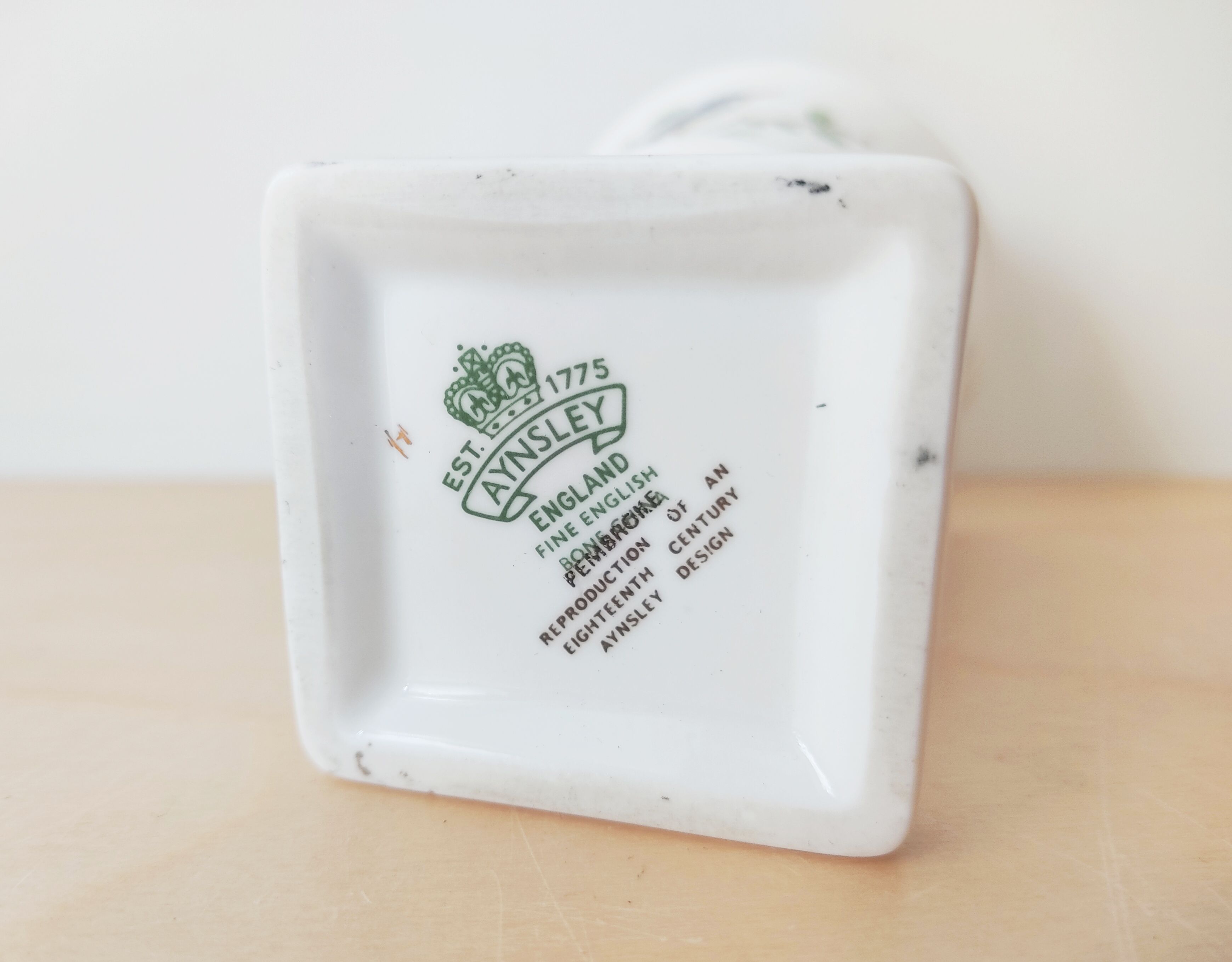 Aynsley porcelain vase bird décor and flowers