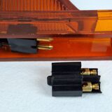Pair of vintage space age smoked plexiglass wall lights nightlights