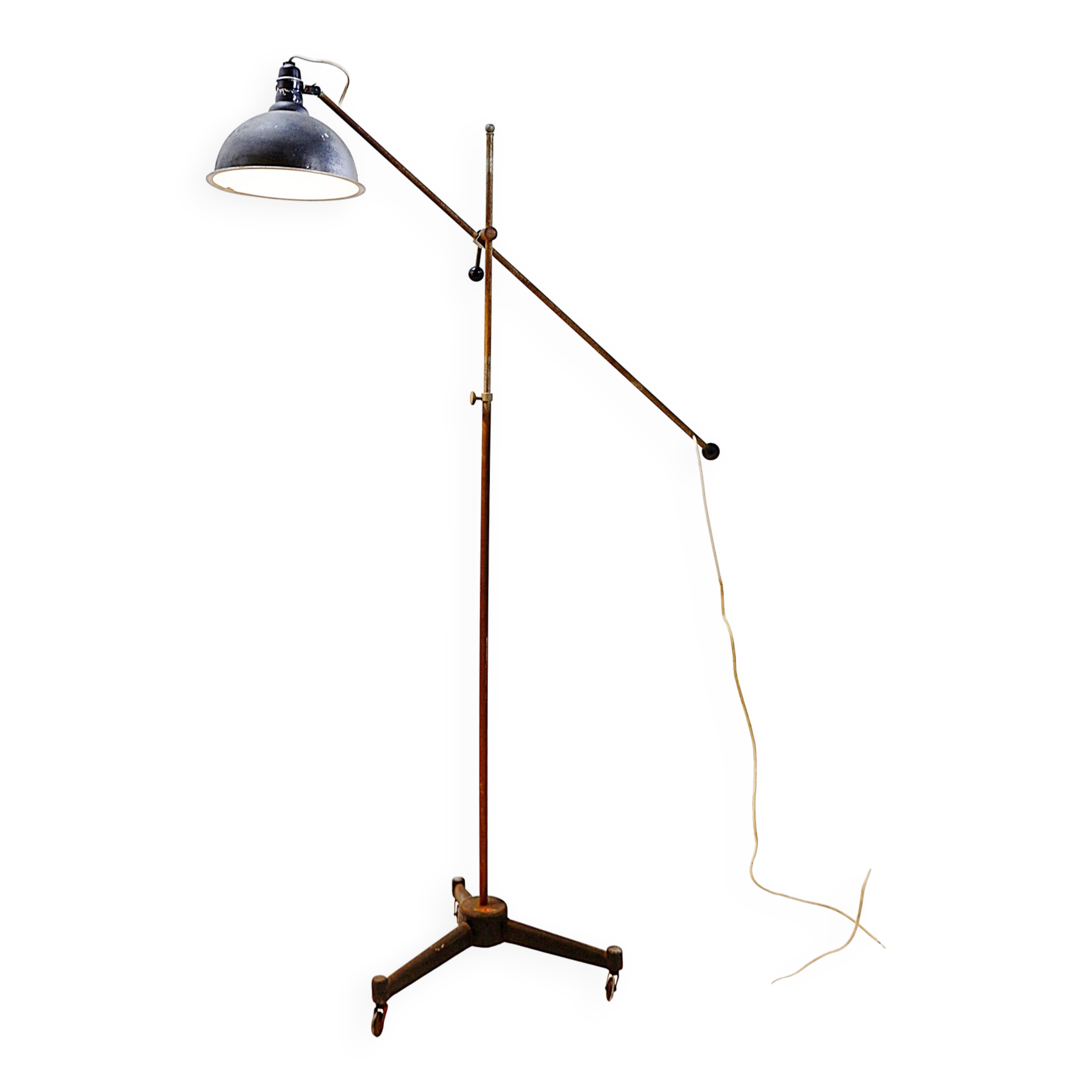 Industrial articulated floor lamp