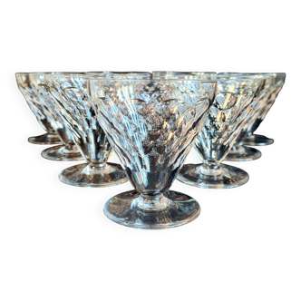 10 cut crystal glasses, Baccarat Brindisi model
