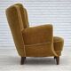 Chaise de relaxation danoise des années 1960, en velours de mobilier jaune miel original.